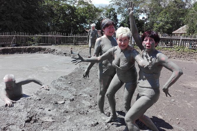 Mud Volcano Adventure - Entering the cool mud at L’eau Michel